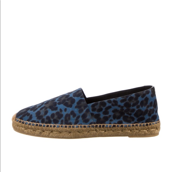 SAINT LAURENT Blue Suede Animal Print Espadrilles 42 - Picture 4 of 7